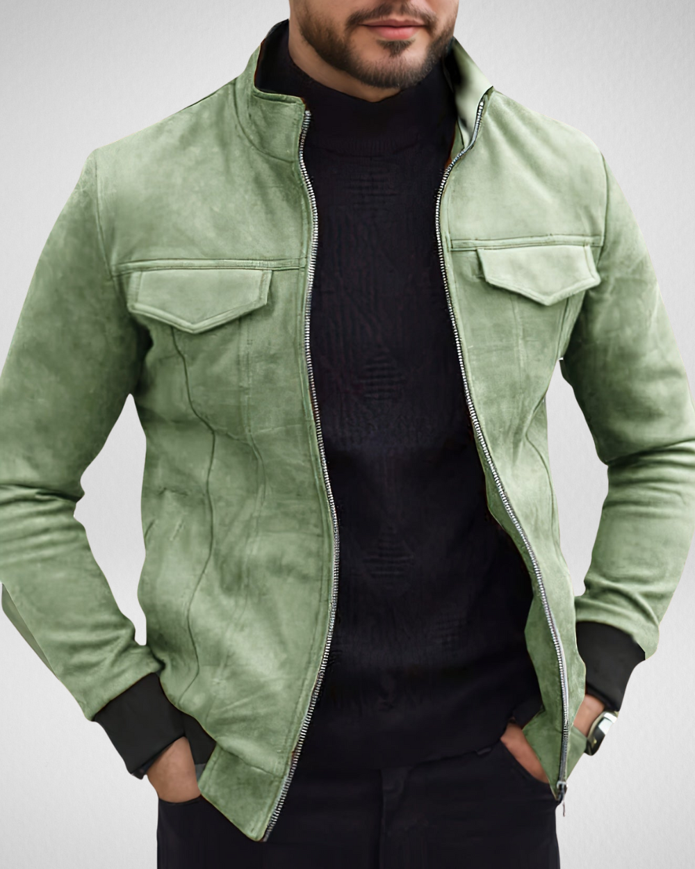 Heren Winterjack – Casual – Met Rits en Opstaande Kraag