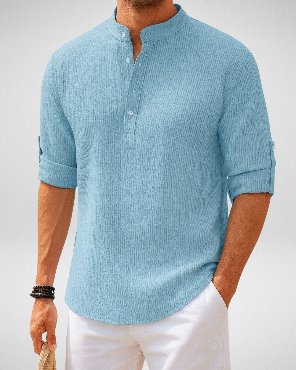 Heren Overhemd Henley - Luchtig - Zomer Essentials