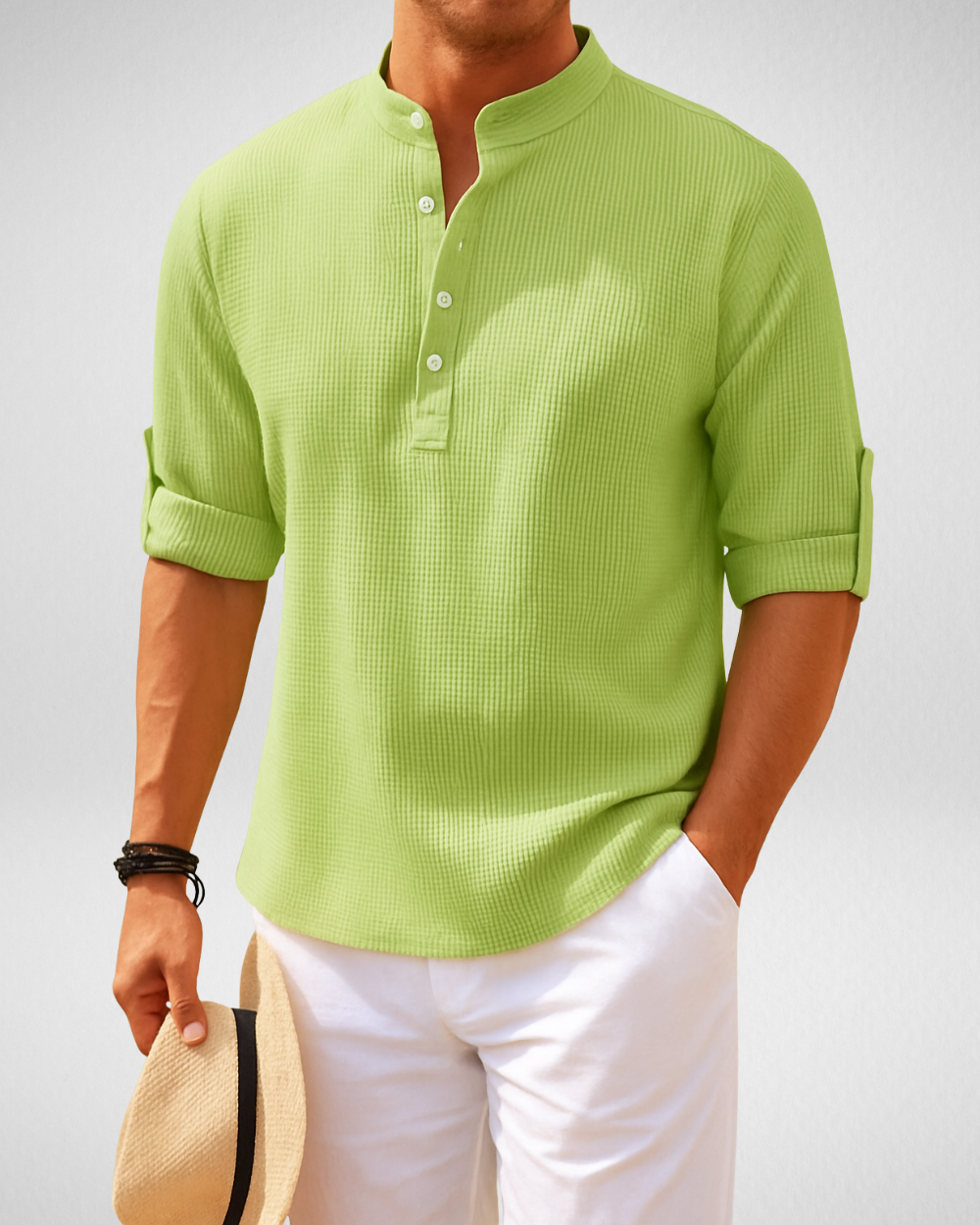 Heren Overhemd Henley - Luchtig - Zomer Essentials