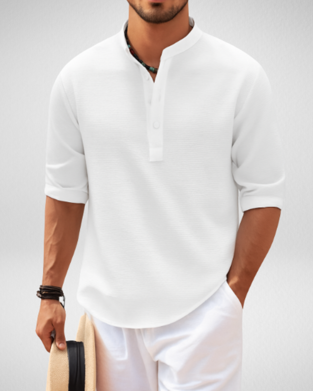 Heren Overhemd Henley - Luchtig - Zomer Essentials