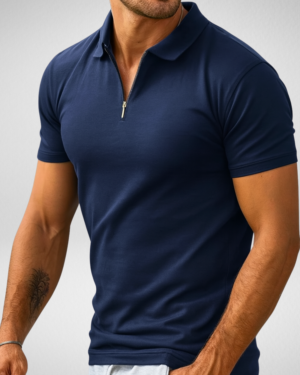 Casual Polo met Rits – Slim Fit & Stretch - Zomer