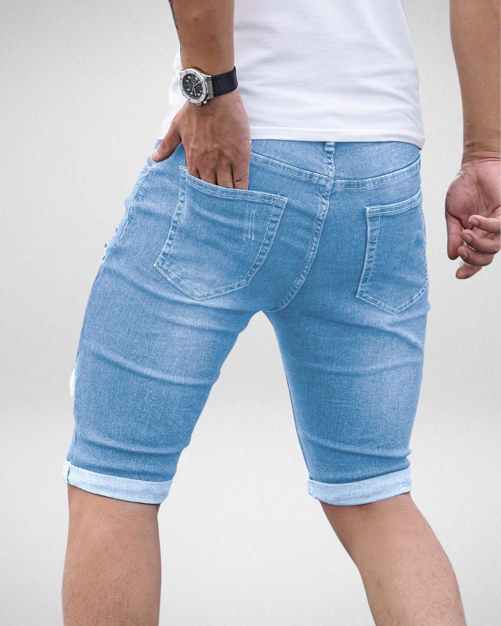 Heren Denim Shorts - Stretch - Slim Fit