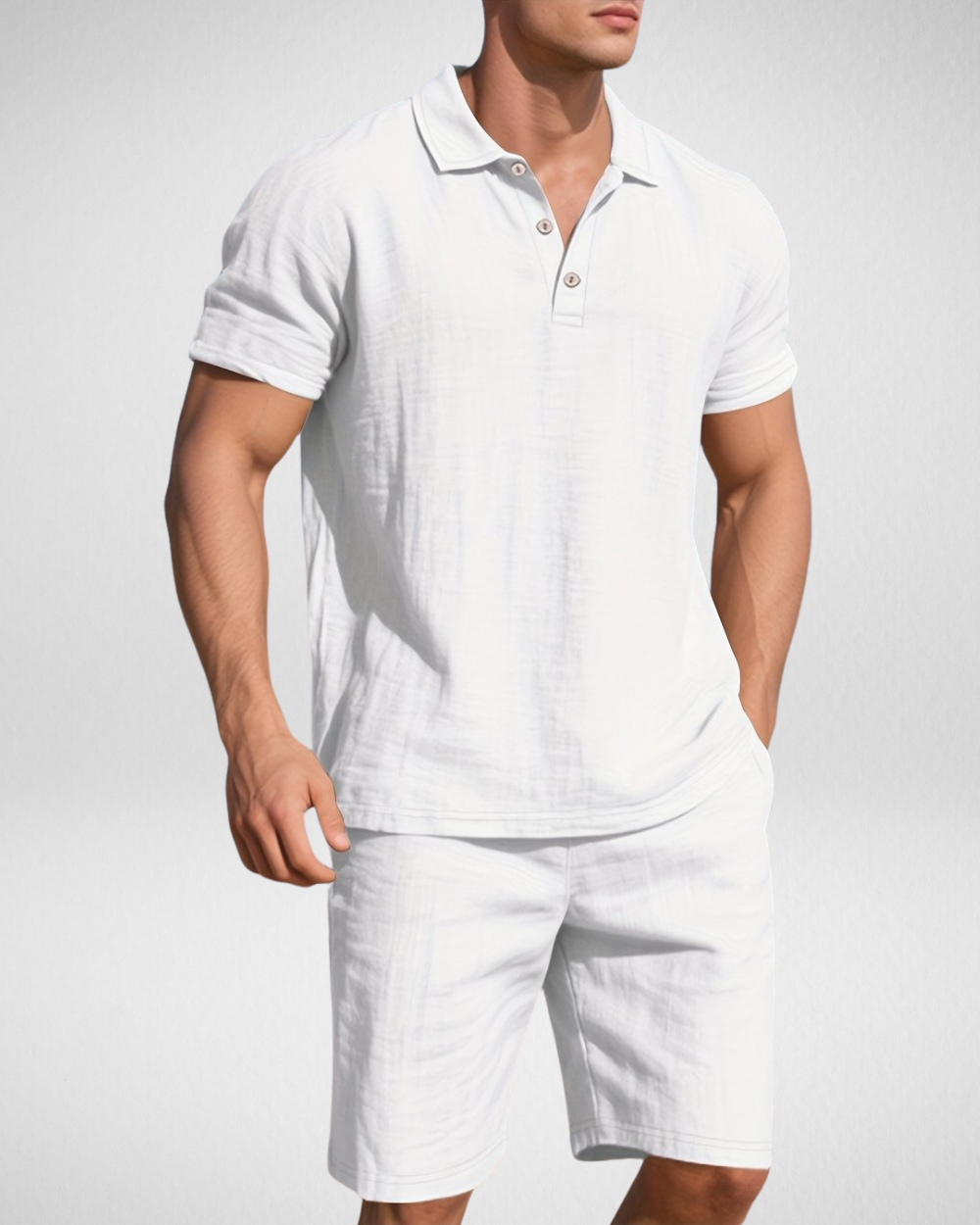 Heren Zomerset – Ademend Linnenlook - Polo & Shorts