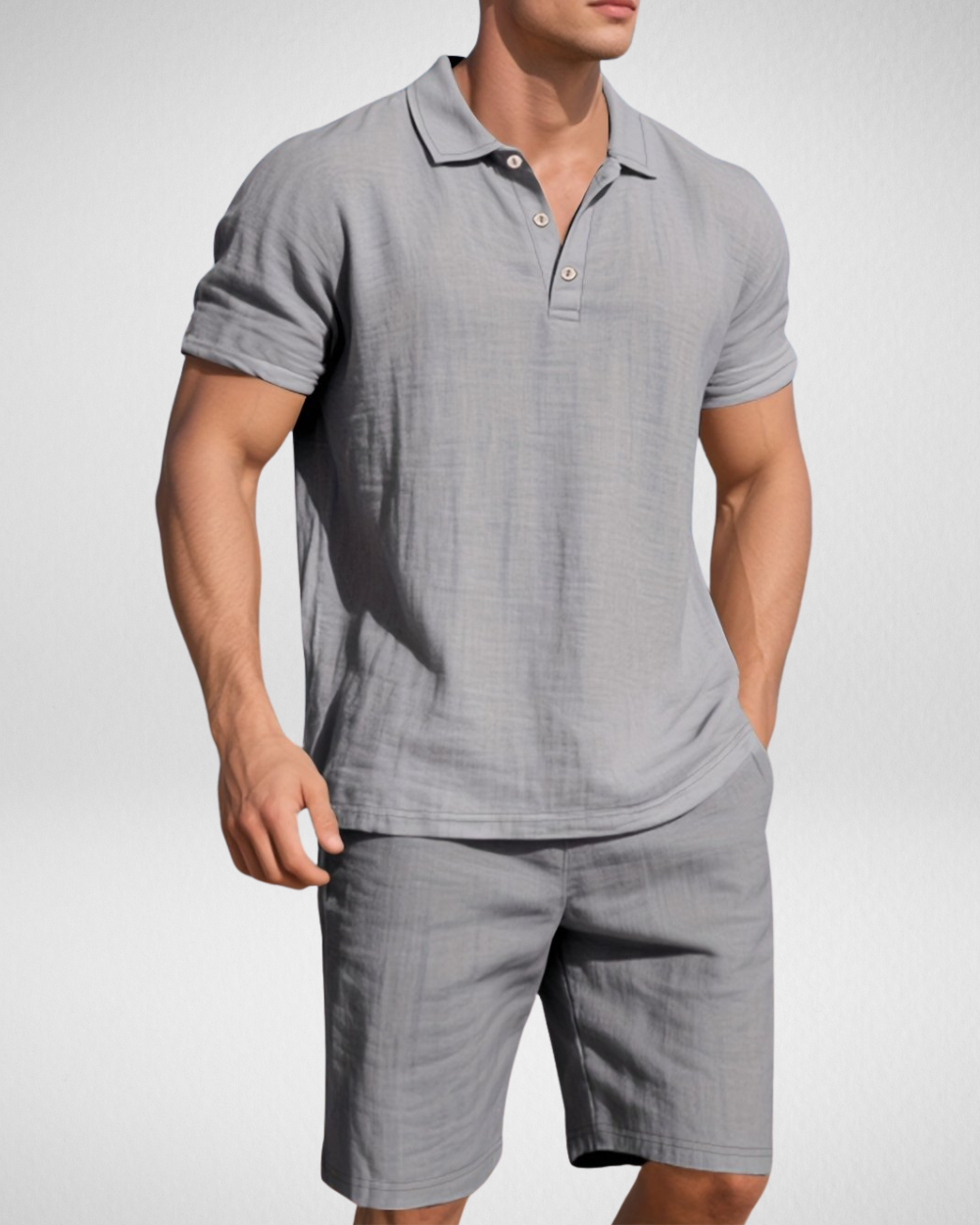 Heren Zomerset – Ademend Linnenlook - Polo & Shorts