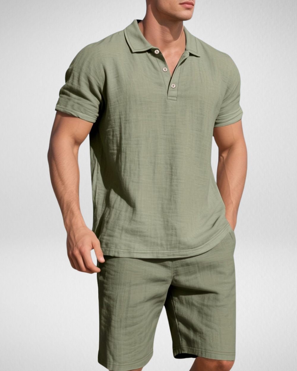 Heren Zomerset – Ademend Linnenlook - Polo & Shorts