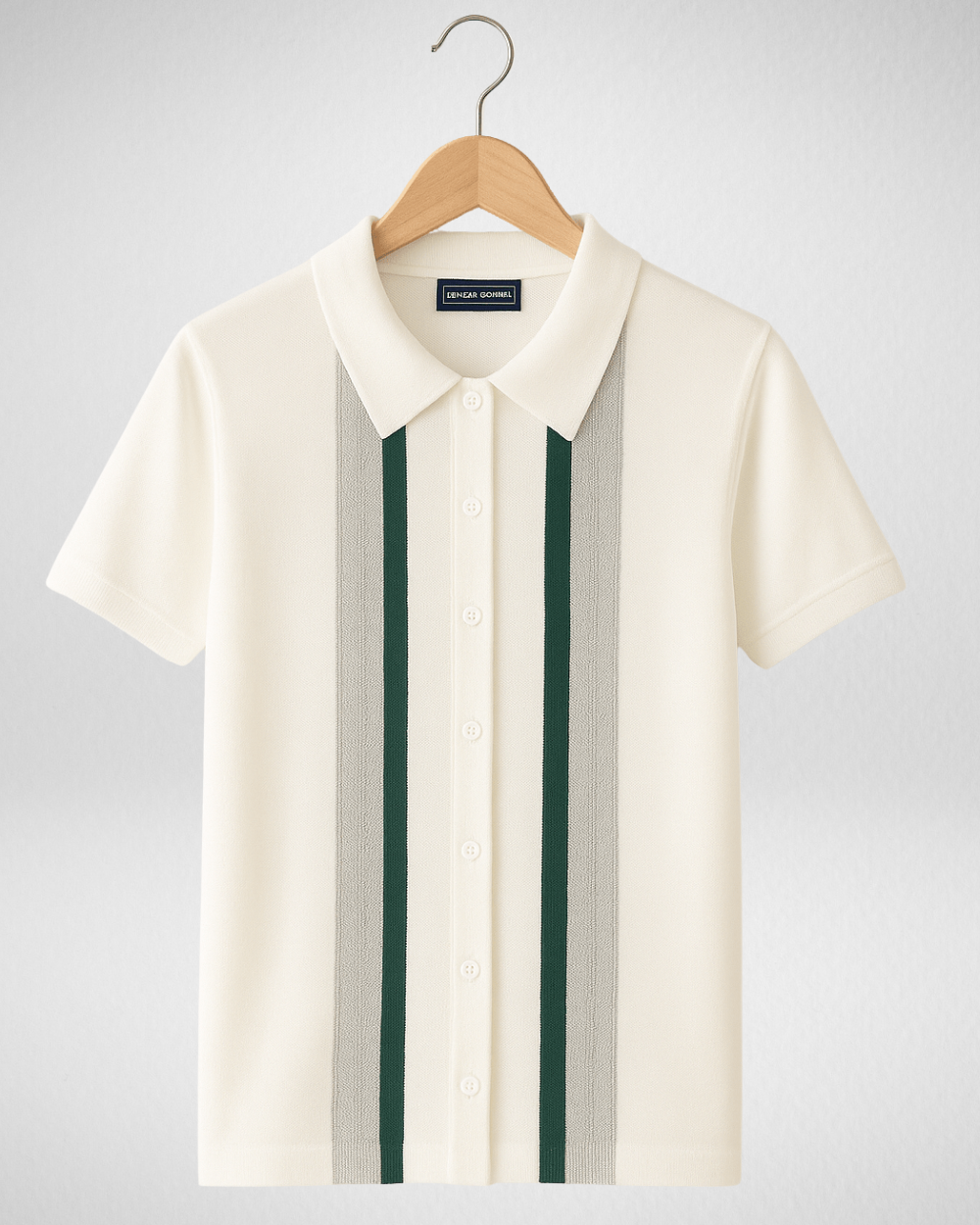 Gebreid Poloshirt met Strepen - Heren