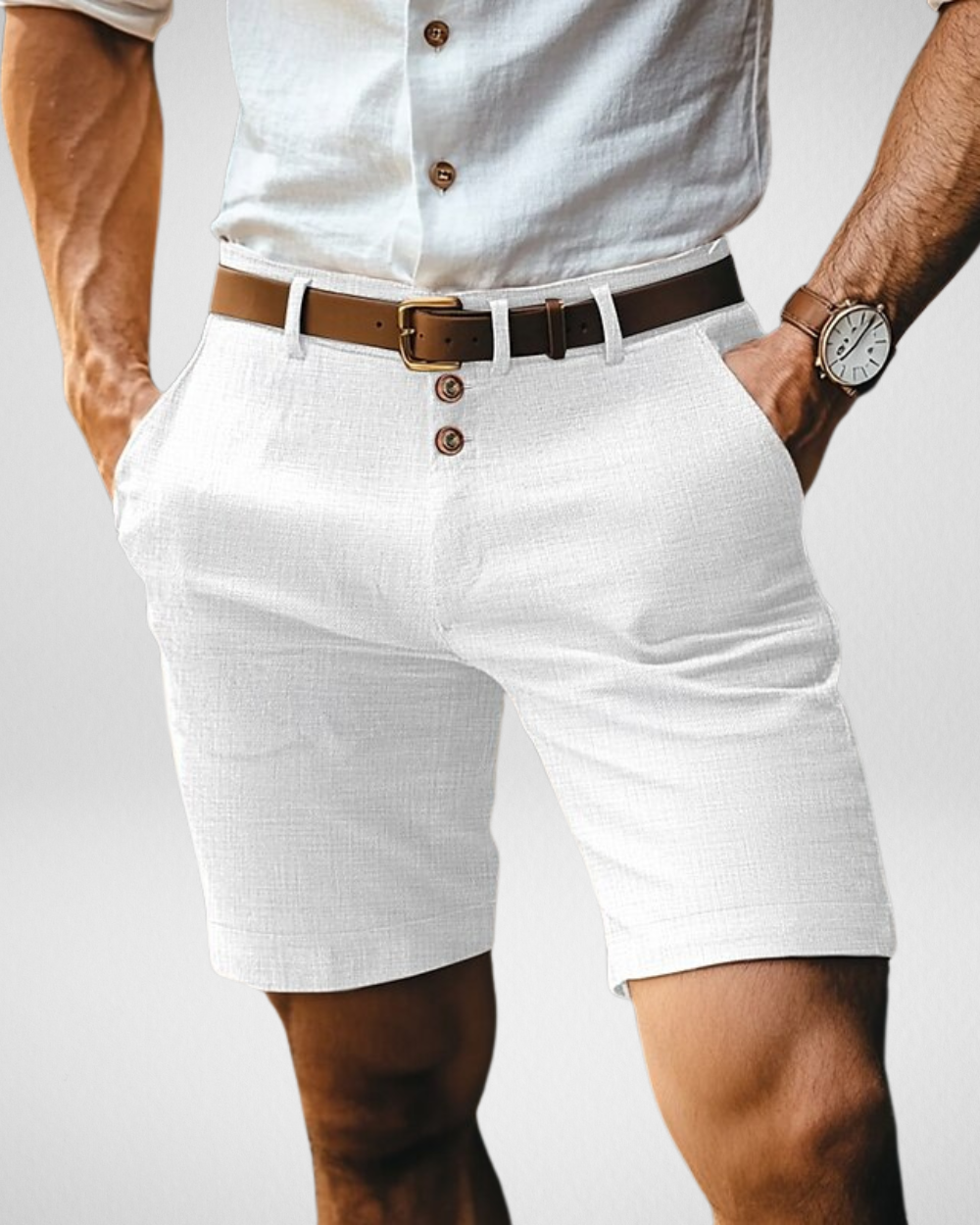 Elegante Zomershort Heren – Slim Fit met Riemlussen