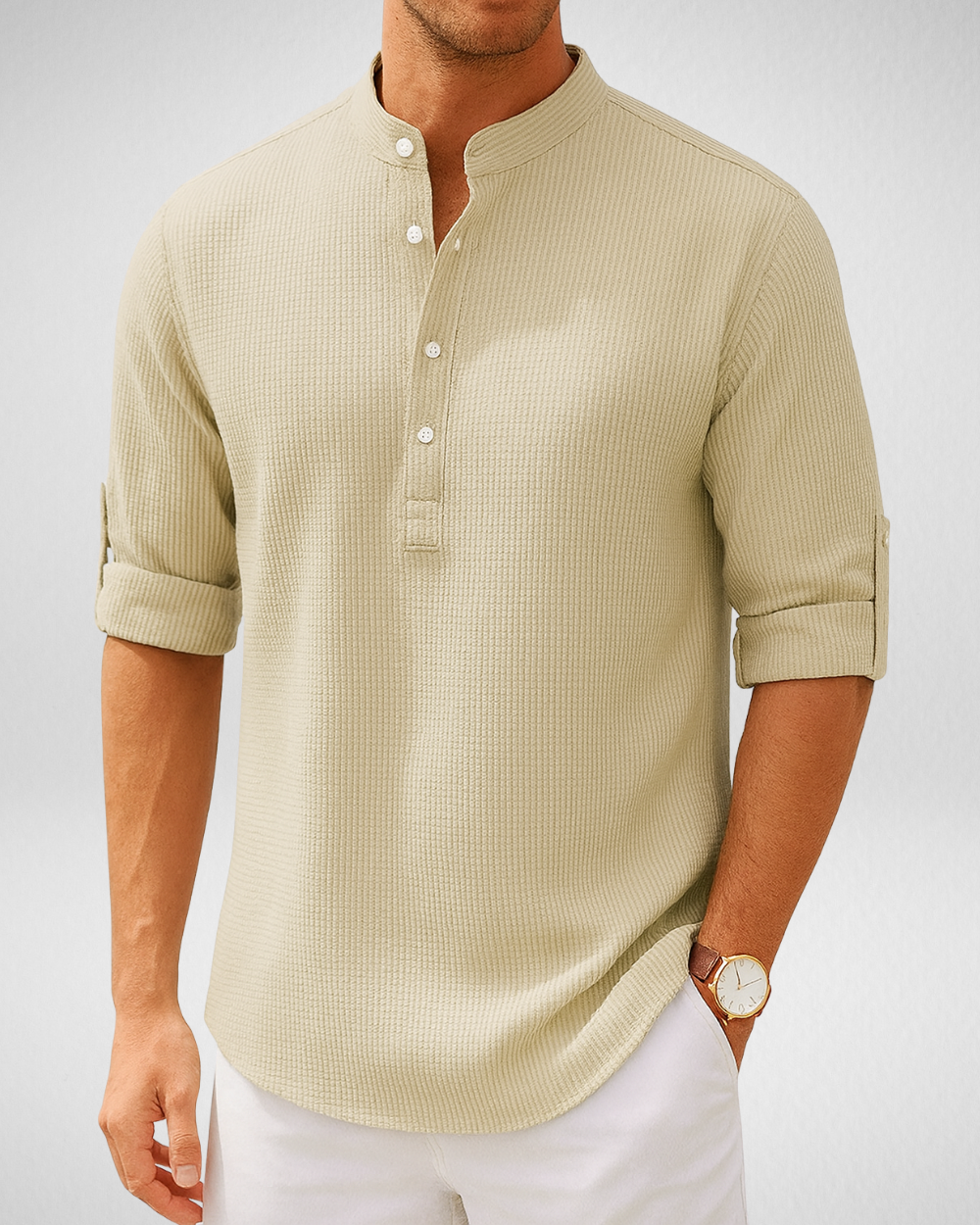 Heren Overhemd Henley - Luchtig - Zomer Essentials