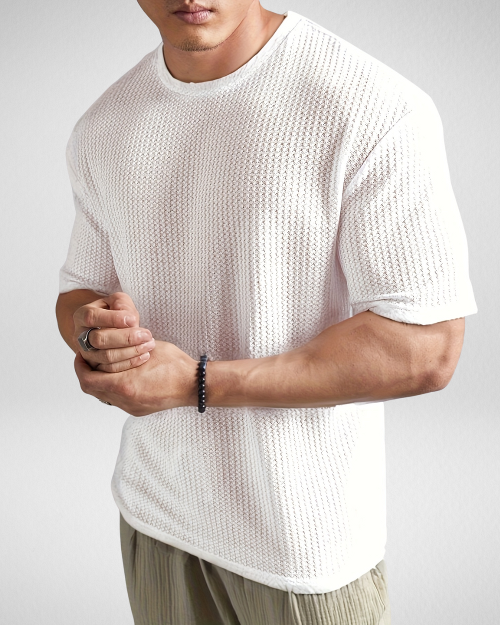 Heren Zomer Shirt - Gebreid - Oversized