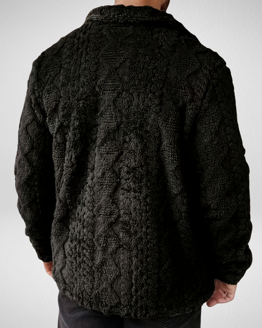 Heren teddy jas met knopen – Zachte fleece – Herfst/Winter