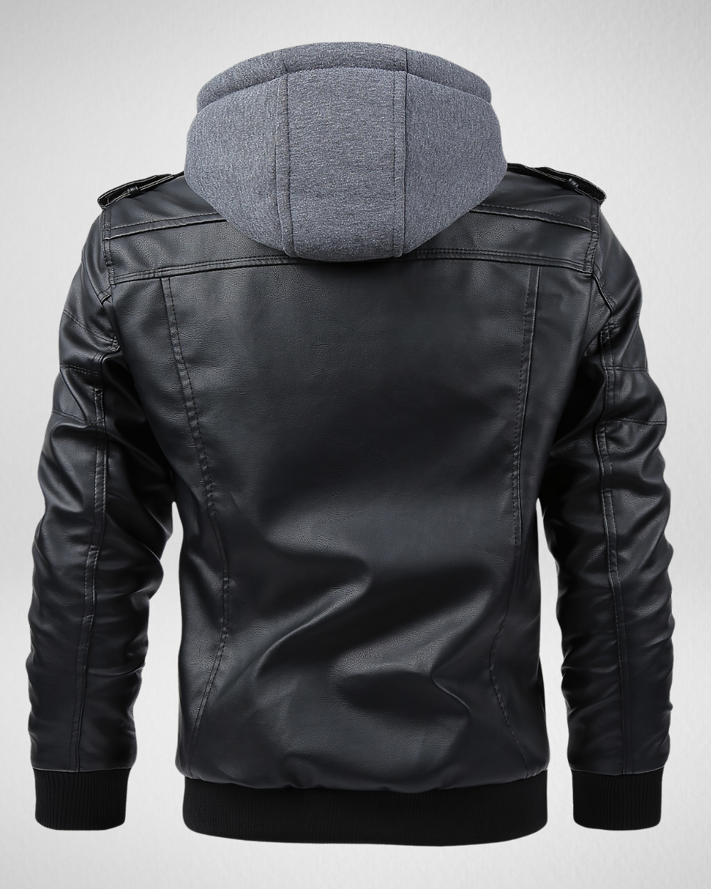 Heren PE Leren Jack met Capuchon – Meerdere Zakken – Casual