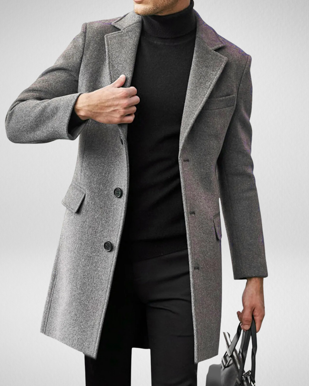 Heren Lange Wintermantel – Klassiek Design – Zakelijk