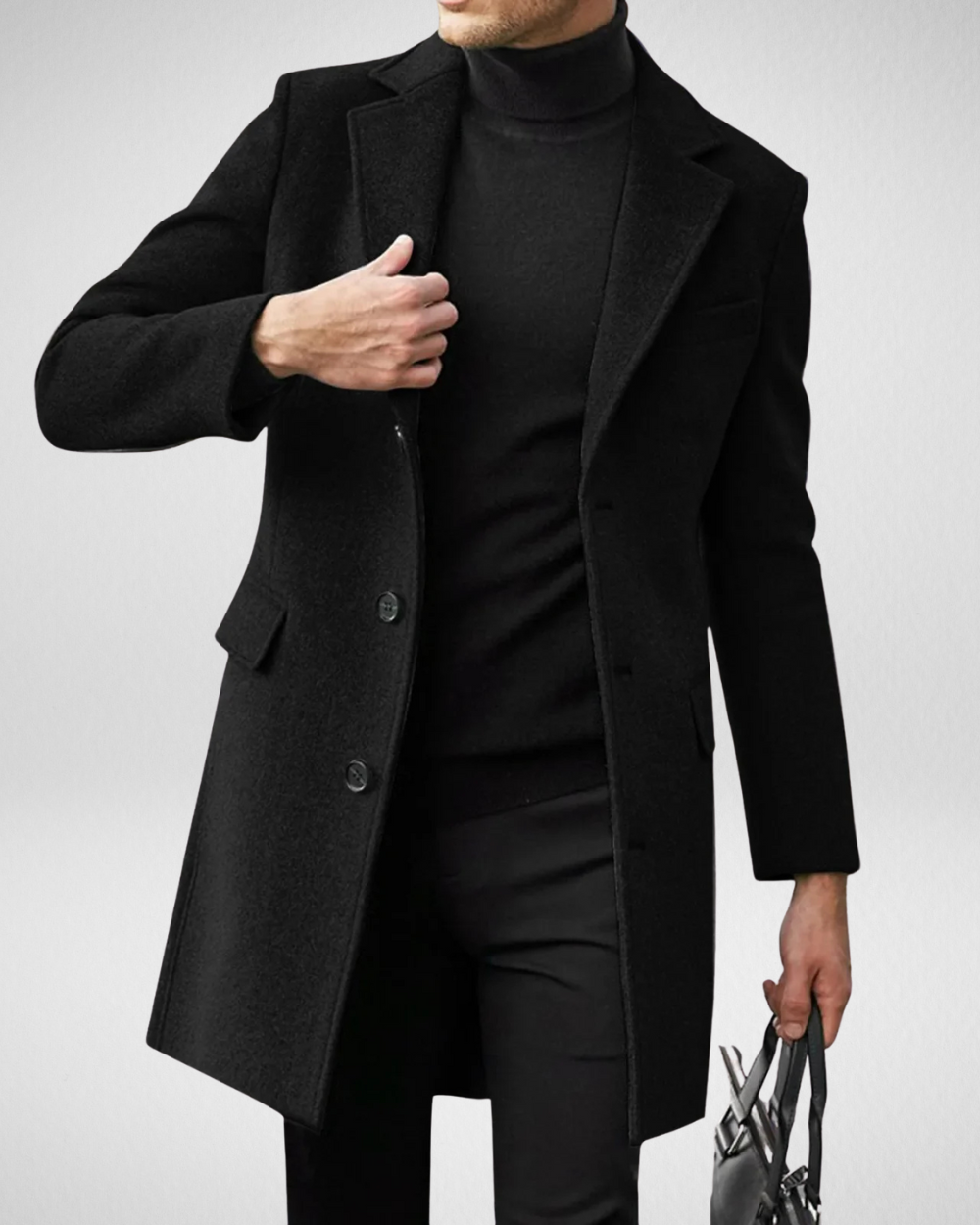Heren Lange Wintermantel – Klassiek Design – Zakelijk