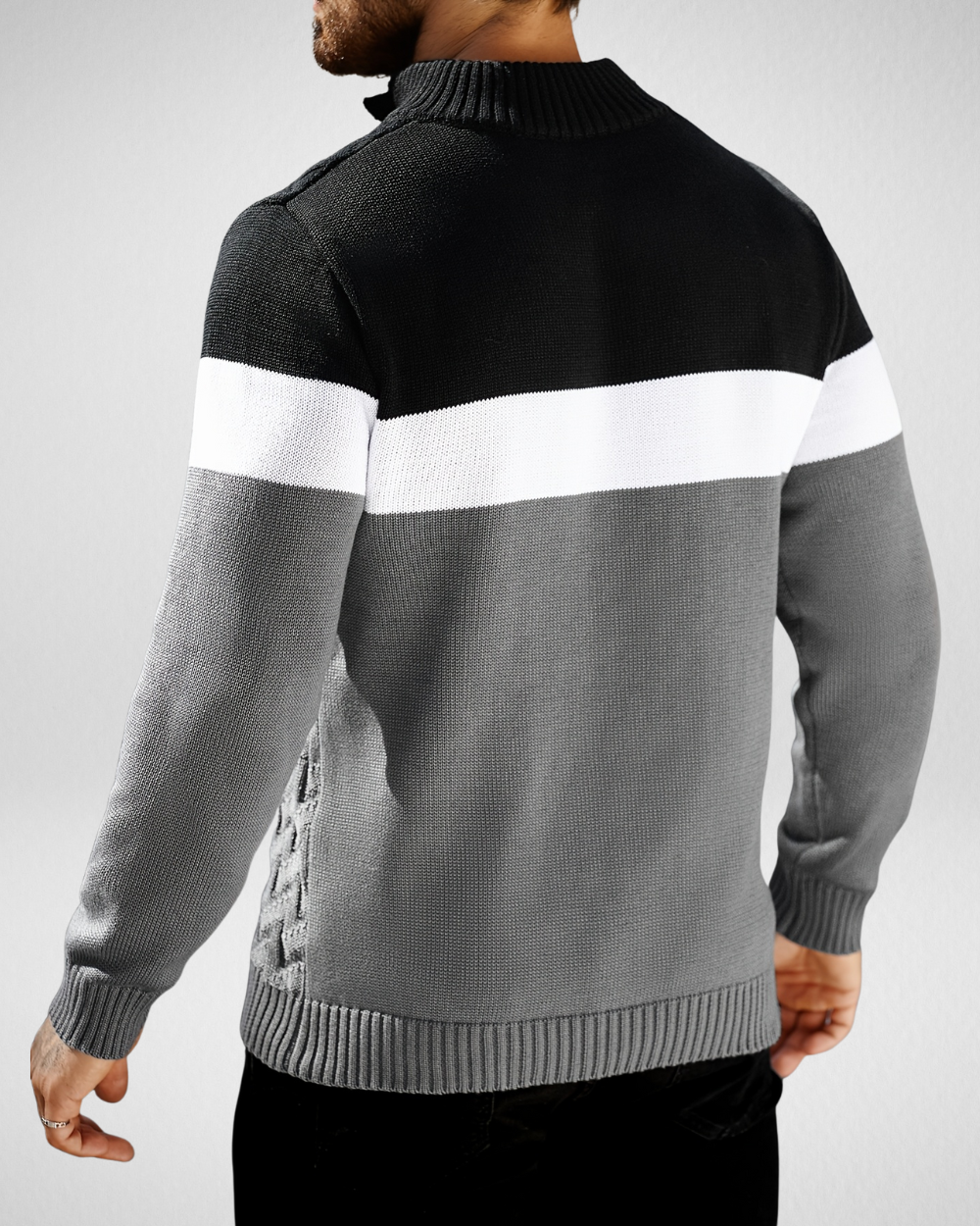 Heren Trui – Geometrisch Breipatroon – Casual Herfst & Winter