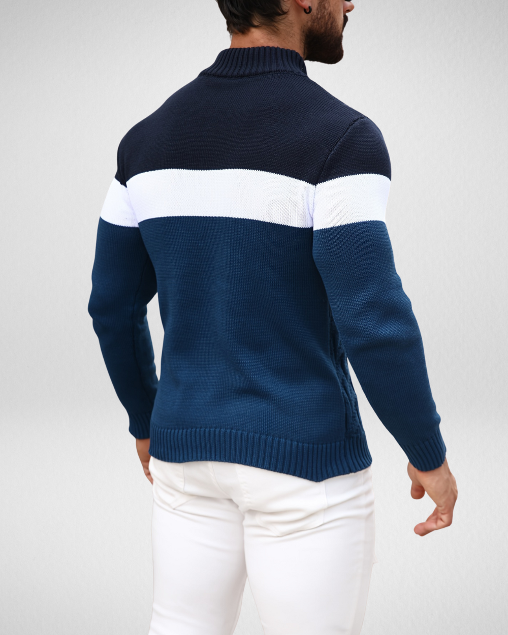 Heren Trui – Geometrisch Breipatroon – Casual Herfst & Winter