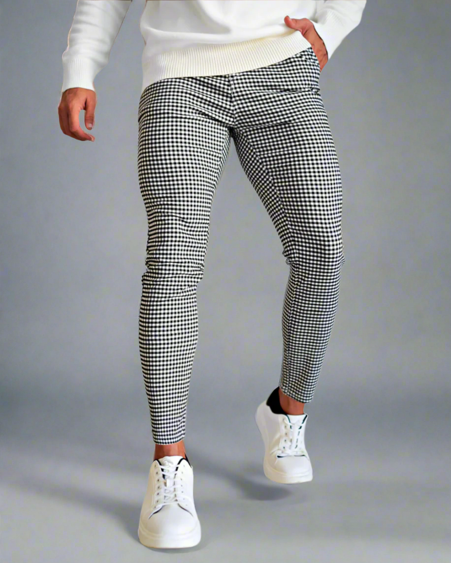 Heren Broek Chino – Slim Fit – Geruit Design