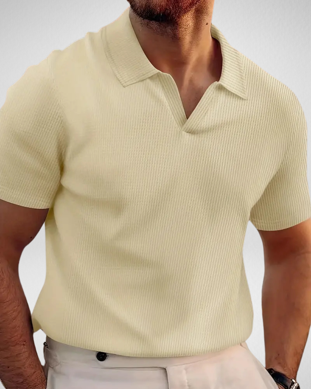 Heren Polo Shirt met V-Hals – Stijlvol & Comfortabel - Zomer