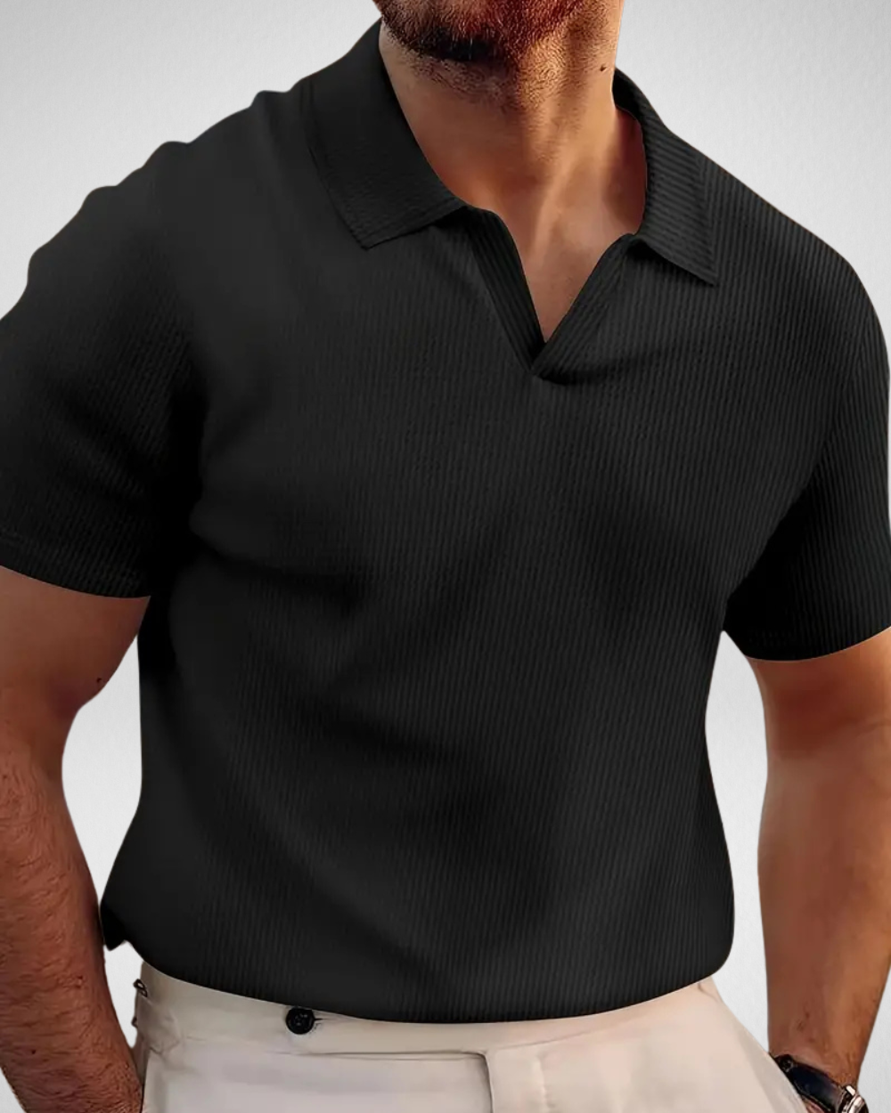 Heren Polo Shirt met V-Hals – Stijlvol & Comfortabel - Zomer