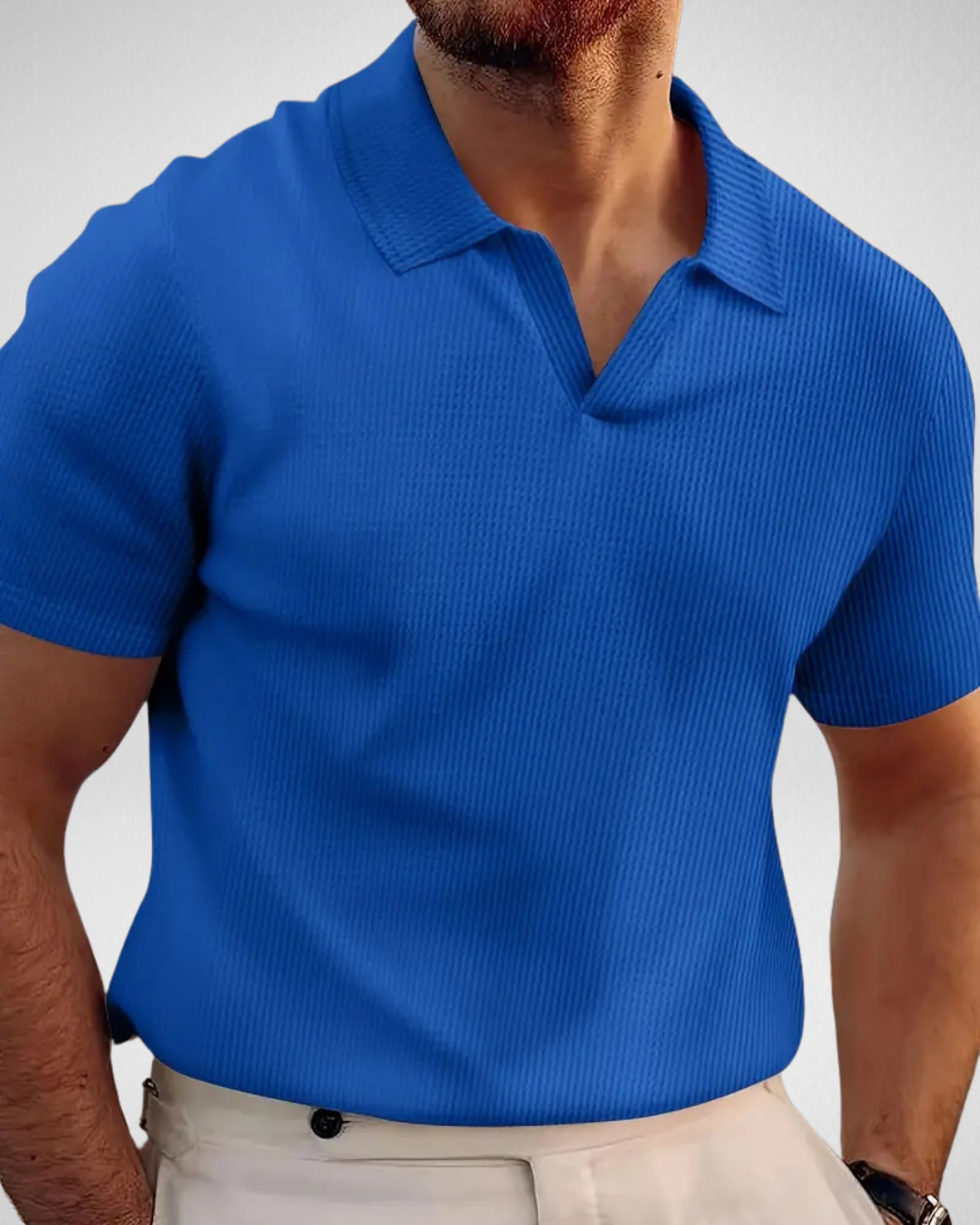 Heren Polo Shirt met V-Hals – Stijlvol & Comfortabel - Zomer