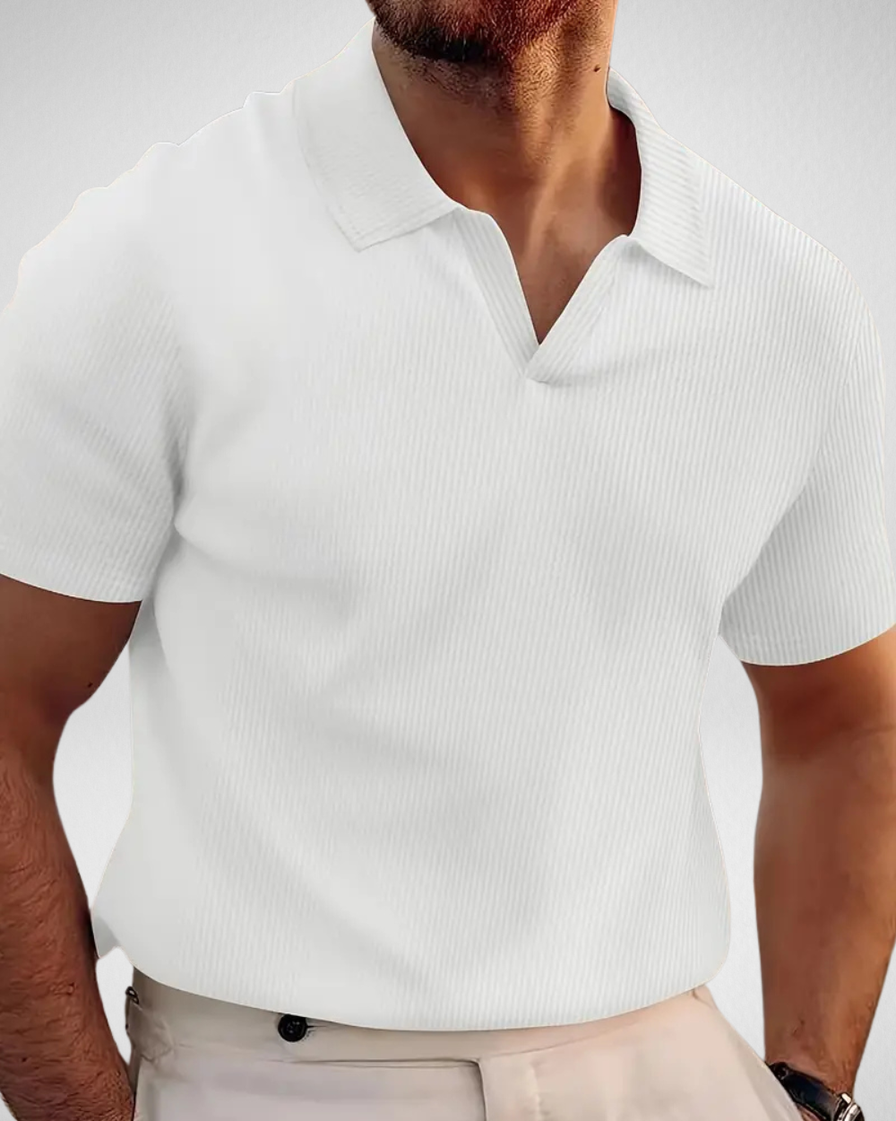Heren Polo Shirt met V-Hals – Stijlvol & Comfortabel - Zomer