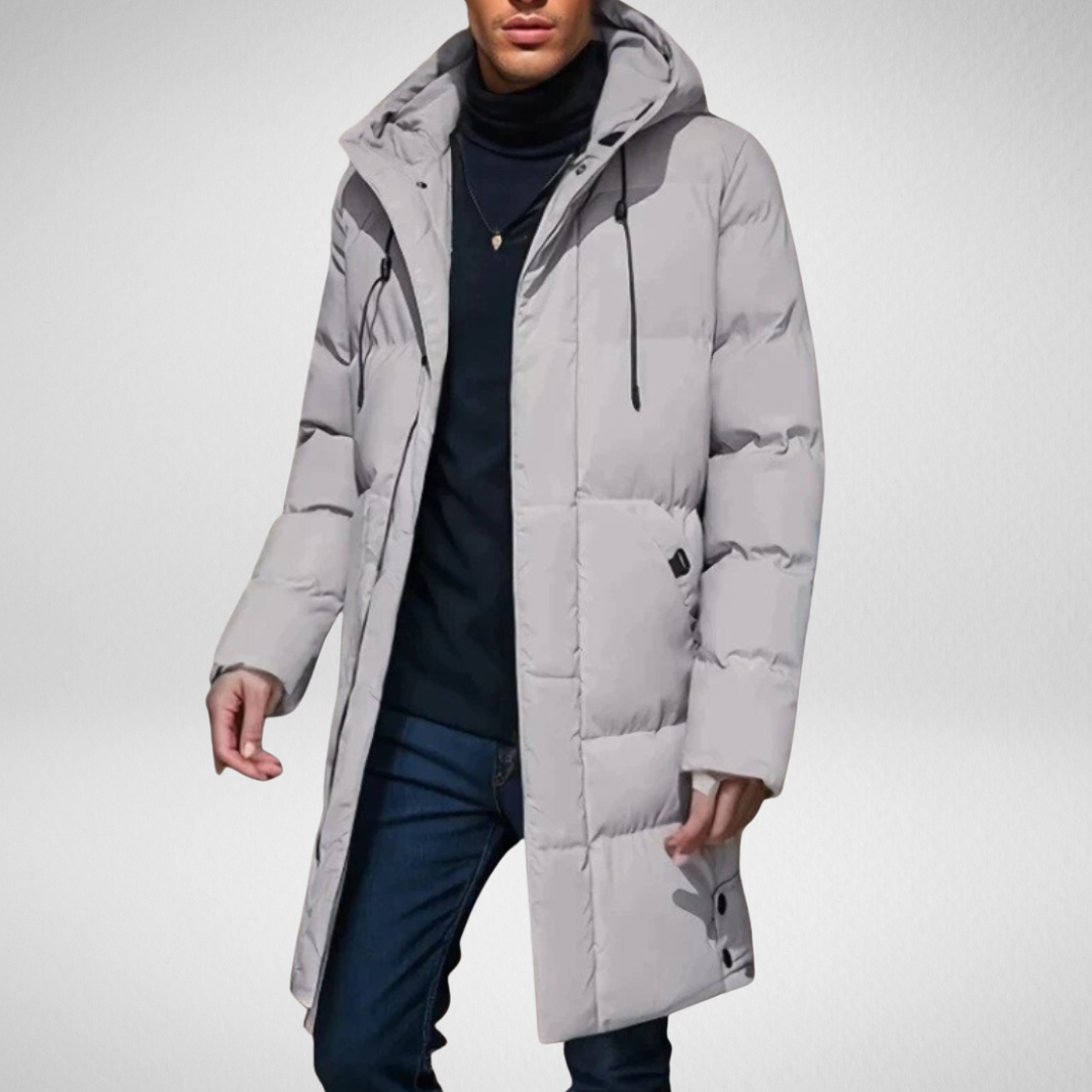 Heren Lange Winterjas – Warm & Stijlvol - Gewatteerd