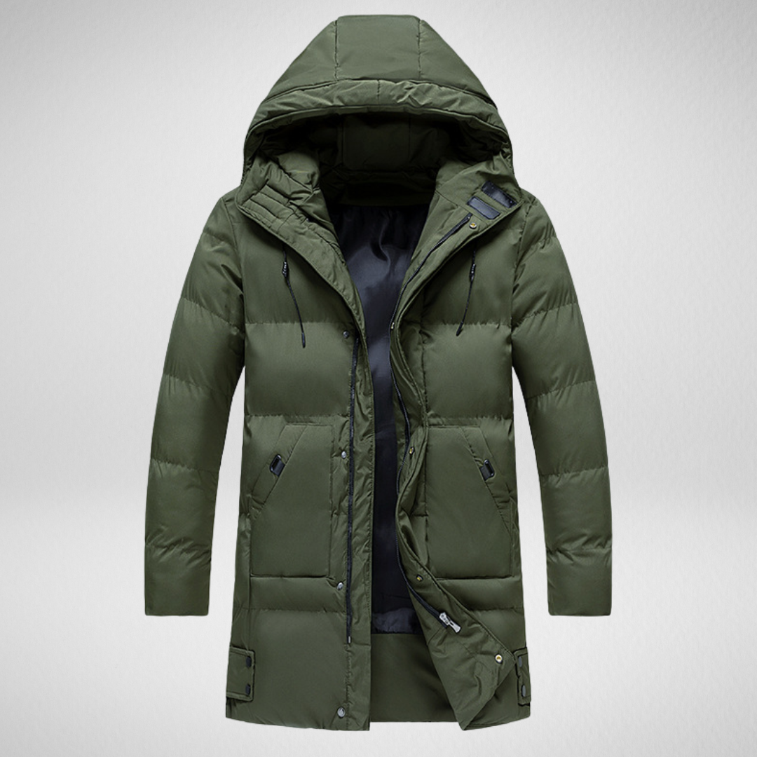 Heren Lange Winterjas – Warm & Stijlvol - Gewatteerd