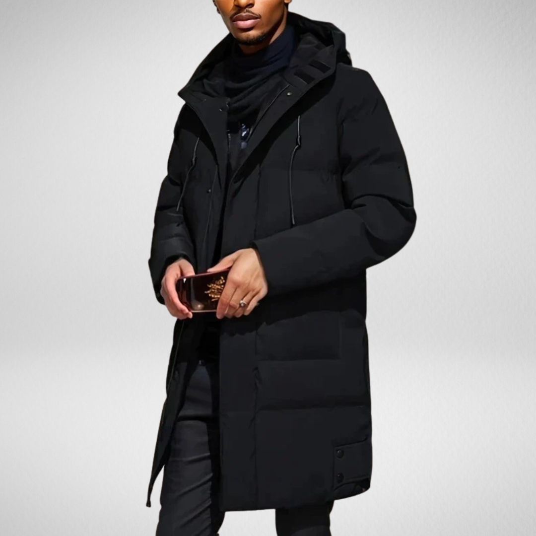Heren Lange Winterjas – Warm & Stijlvol - Gewatteerd