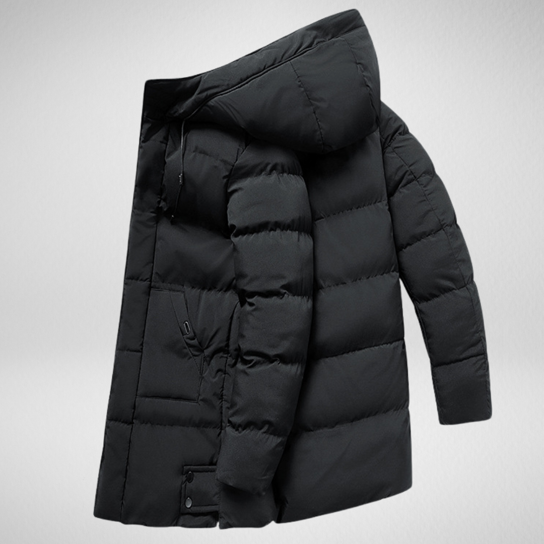 Heren Lange Winterjas – Warm & Stijlvol - Gewatteerd