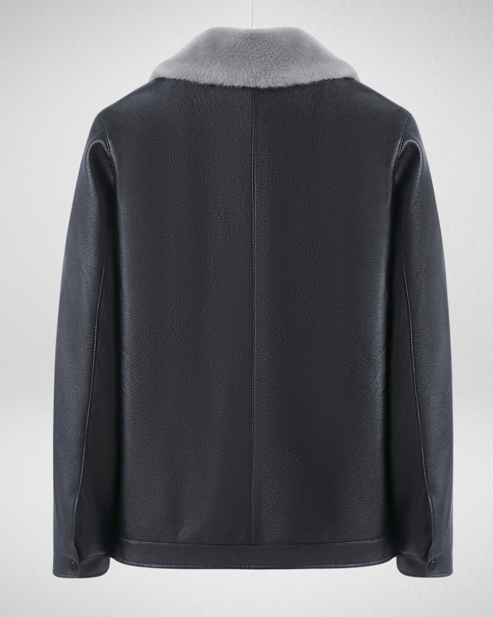 Heren PE Leren Winterjas – Warm met Fleece Voering