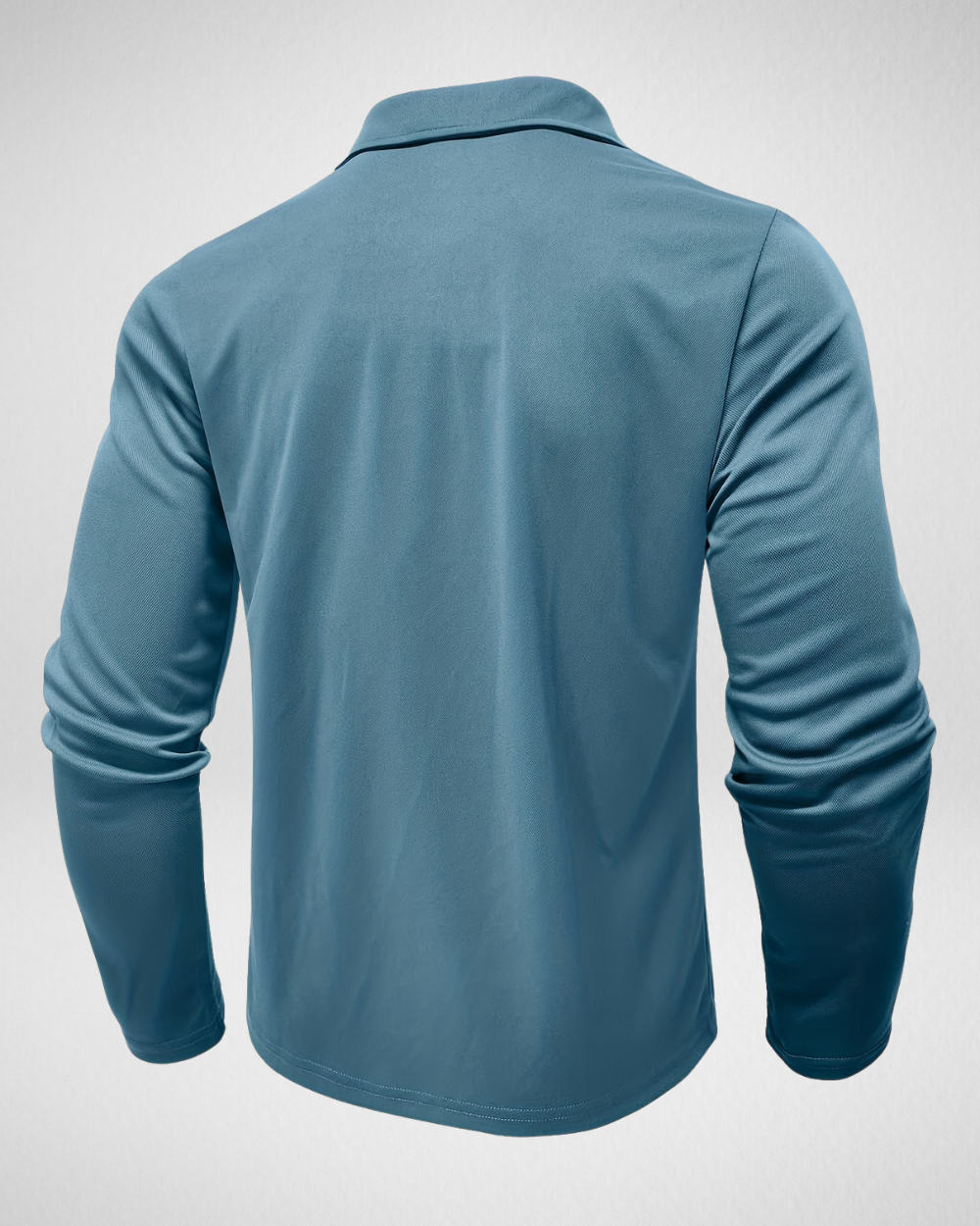 Heren Polo Shirt – Lange Mouw – Geruit Detail Look