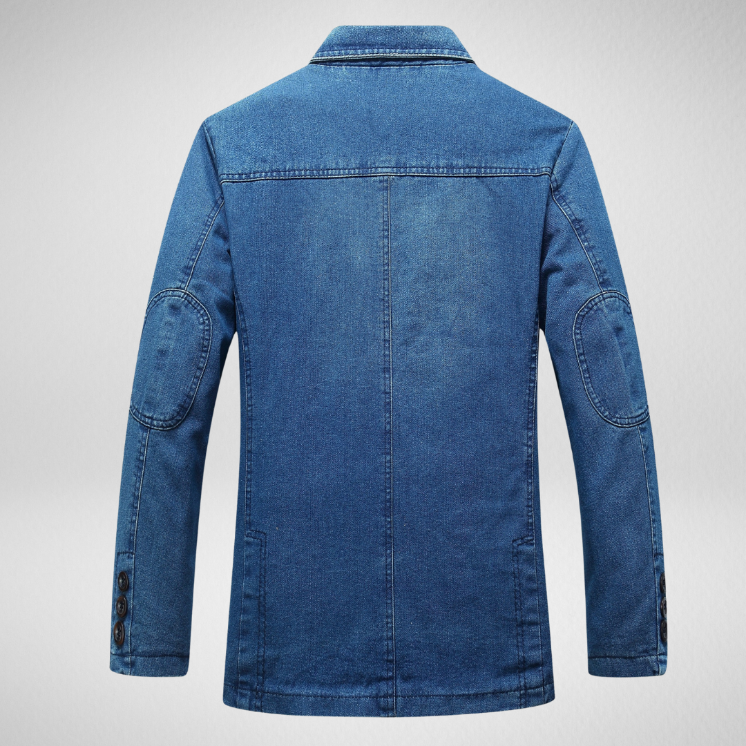 Heren Denim Blazer – Enkele Rij Knopen – Herfst