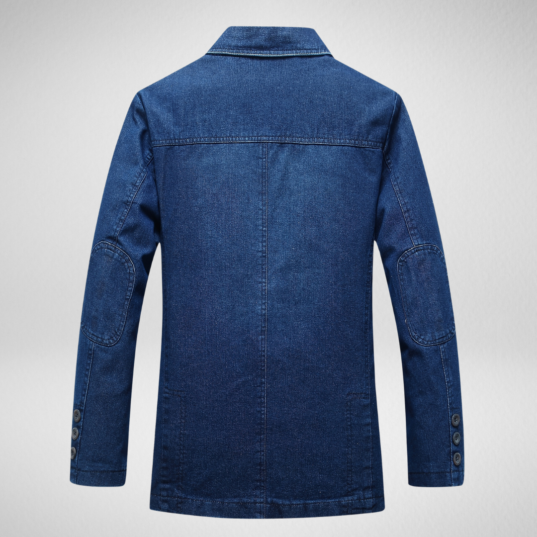 Heren Denim Blazer – Enkele Rij Knopen – Herfst