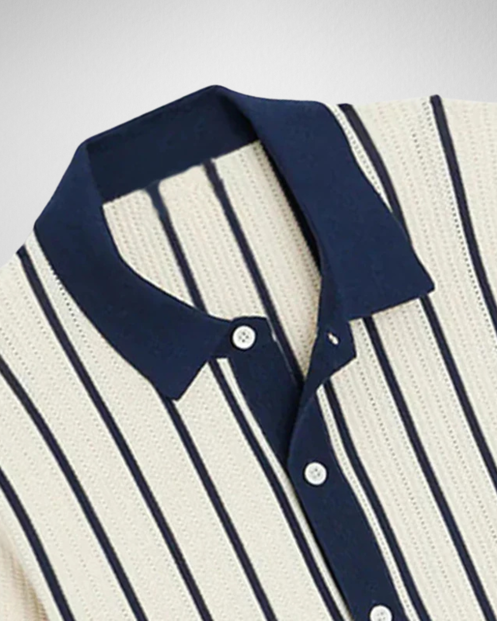 Gebreide Polo – Verticale Strepen – Zomerse Casual Stijl