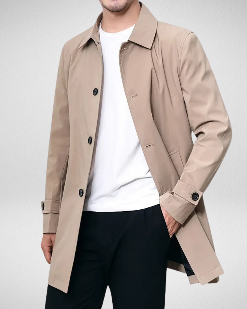 Heren Overcoat – Waterafstotend – Voorjaarsjas met stijl