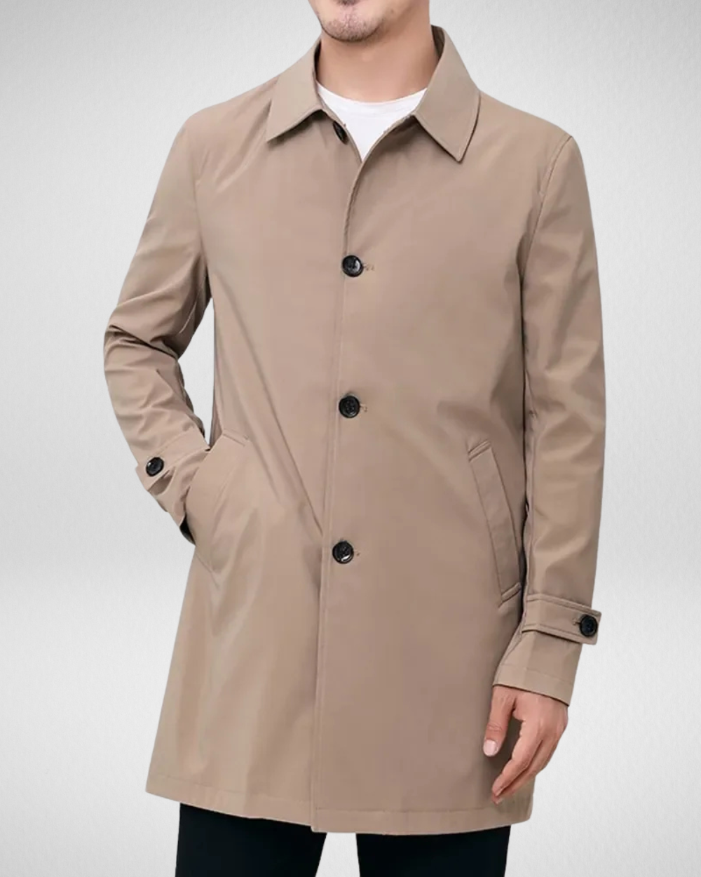 Heren Overcoat – Waterafstotend – Voorjaarsjas met stijl