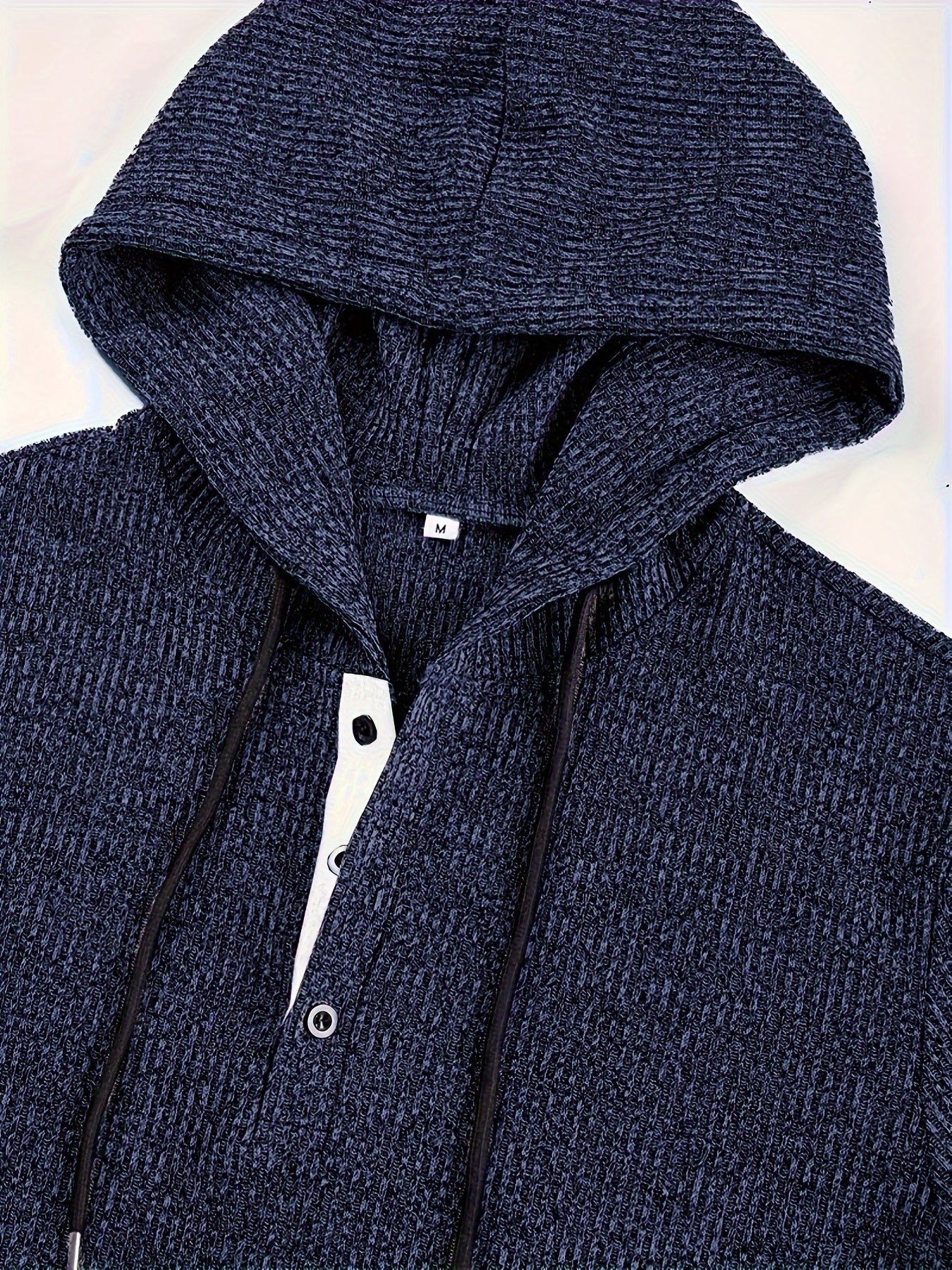 Heren Gebreide Hoodie – Knoopdetail – Herfst