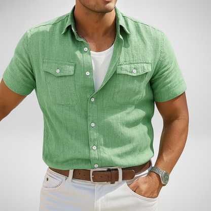 Roem Herenmode's Heren Luchtig Overhemd Heren - Zomer - Korte Mouwen