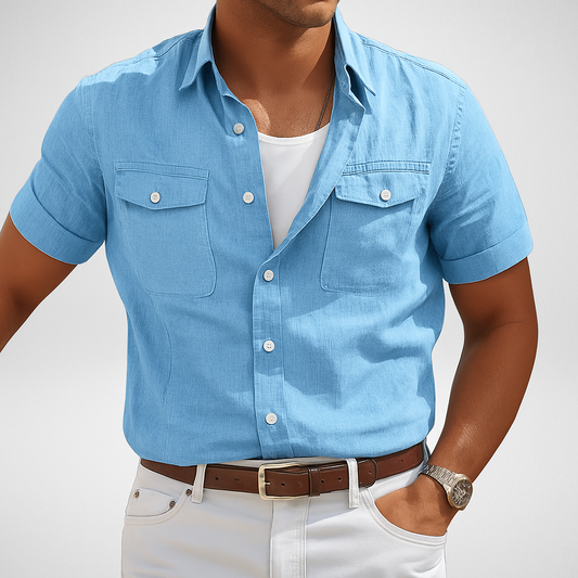 Roem Herenmode's Heren Luchtig Overhemd Heren - Zomer - Korte Mouwen