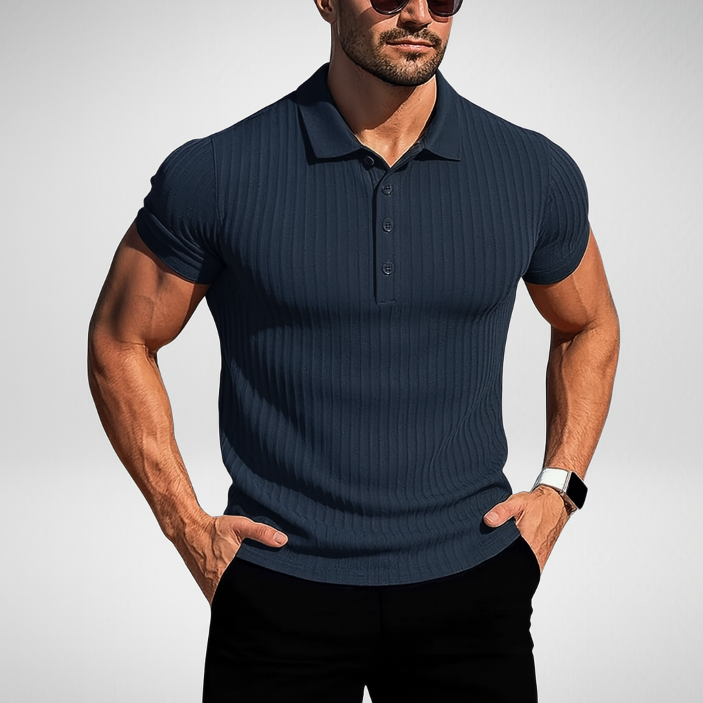 Geribbelde Zomer Polo – Ademend - Slim-fit