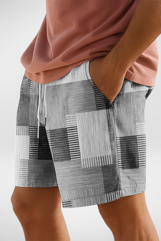 Heren Zomer Short - Geruit Patroon - Korte Broek
