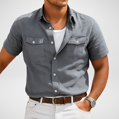 Roem Herenmode's Heren Luchtig Overhemd Heren - Zomer - Korte Mouwen