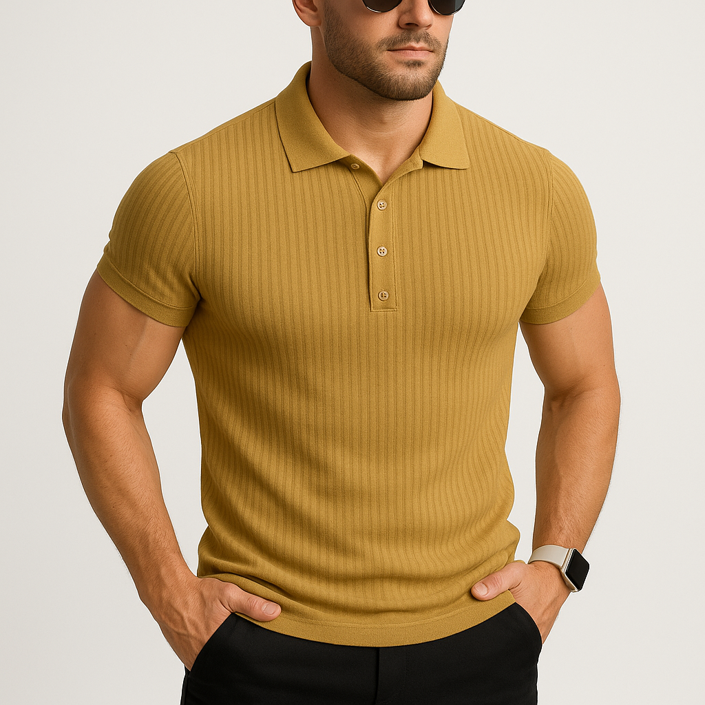 Geribbelde Zomer Polo – Ademend - Slim-fit