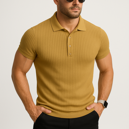 Geribbelde Zomer Polo – Ademend - Slim-fit