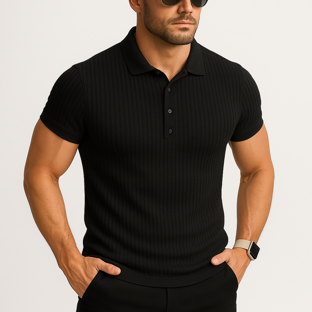 Geribbelde Zomer Polo – Ademend - Slim-fit