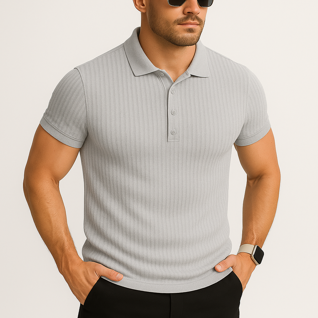 Geribbelde Zomer Polo – Ademend - Slim-fit