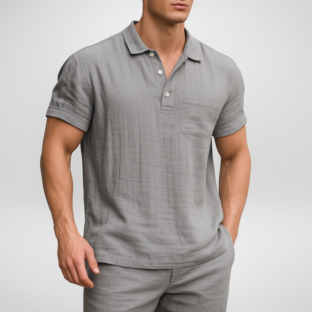 Linnenlook Polo – Casual - Korte Mouwen