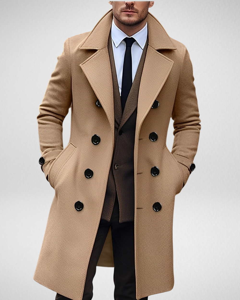 Heren Winter Mantel - Lange Jas - Winter/Herfst