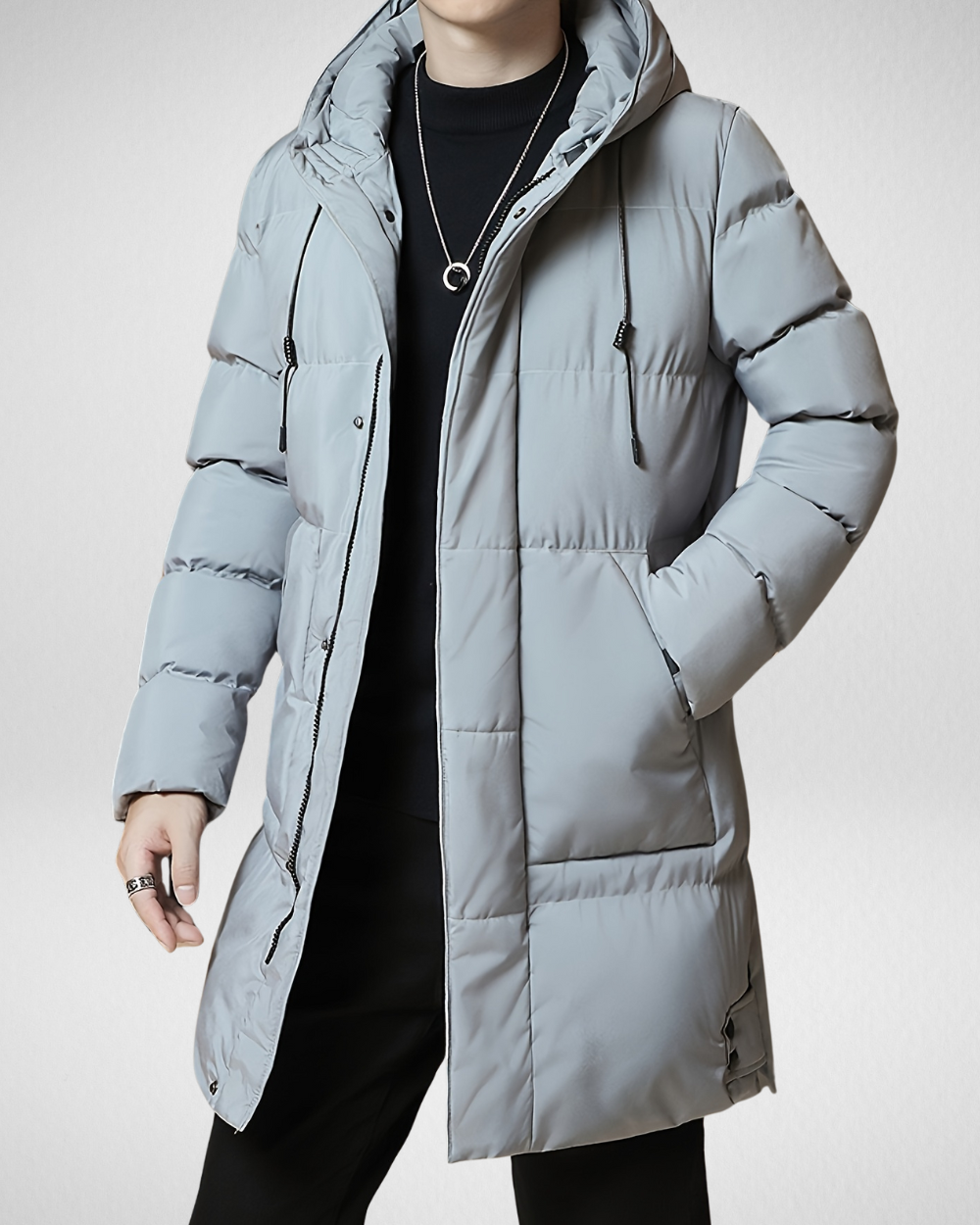 Heren Lange Winterjas – Warm & Functioneel - met Capuchon