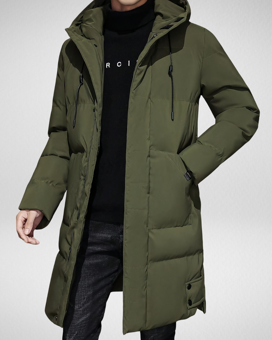 Heren Lange Winterjas – Warm & Functioneel - met Capuchon
