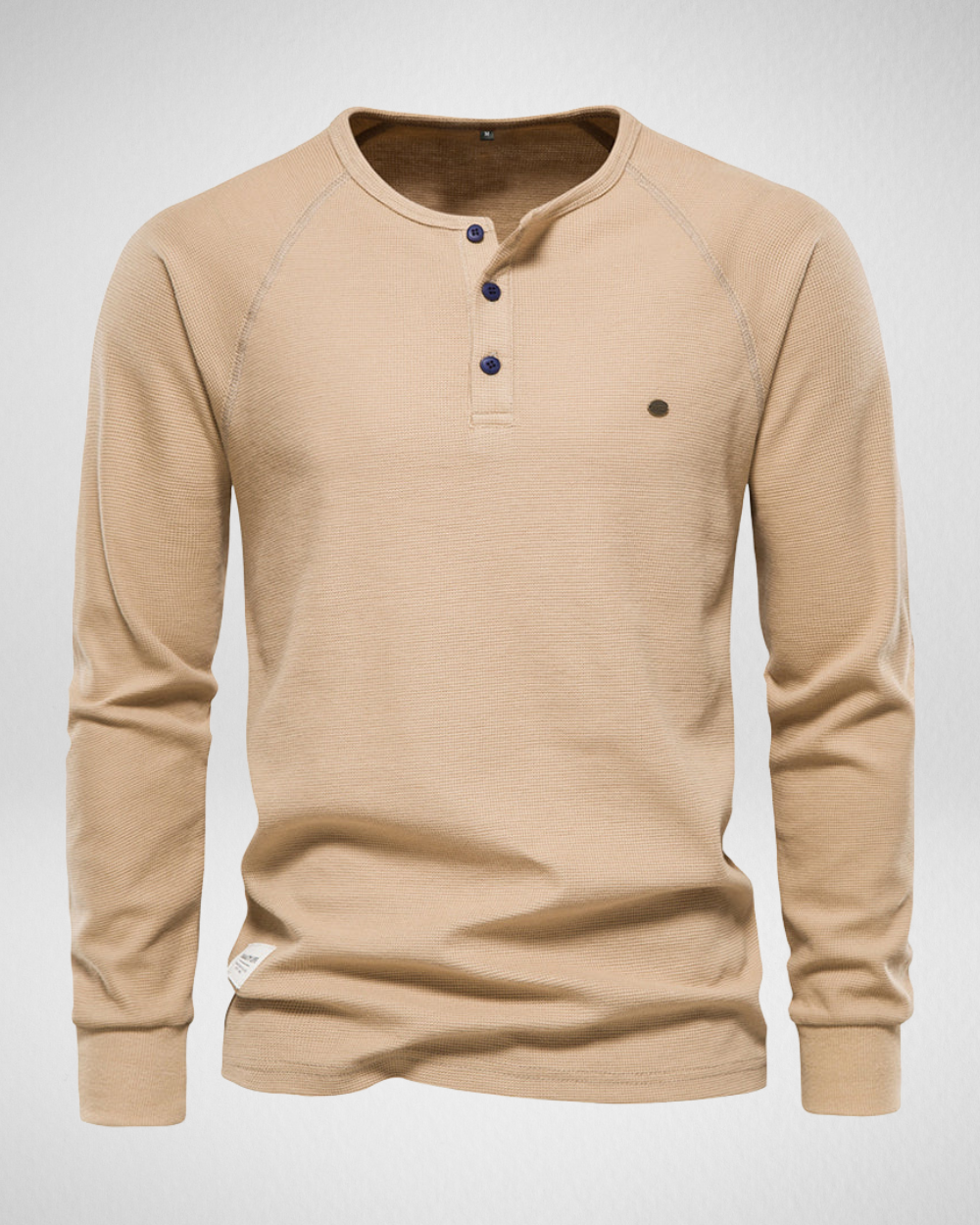 Longsleeve Shirt – Comfort Fit – Henley Halslijn met Knopen